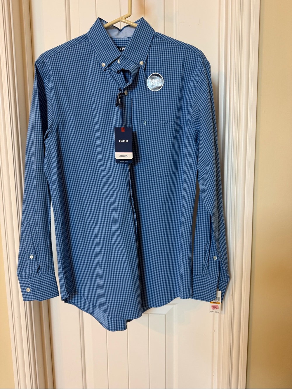 Izod Men's Long Sleeve Shirt Checkered Plaid Button Down  Size S NWT